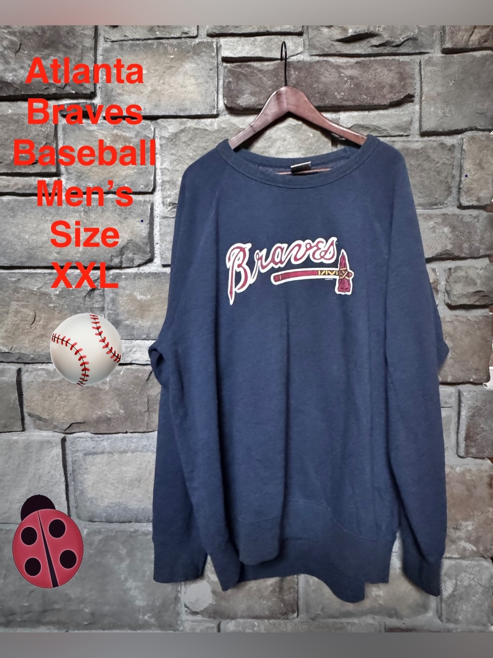 Braves Men’s Navy Sweatshirt - XXL